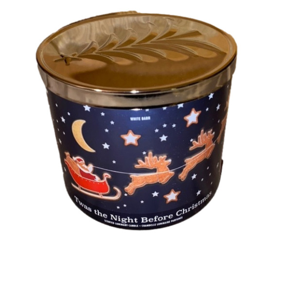 WHITE Barn/ Bath & Body Works ‘Twas the Night Before Christmas 3 Wick Candle NWT - Picture 2 of 6